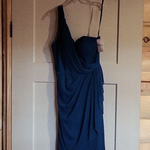 Teal One Shoulder Cocktail Dress